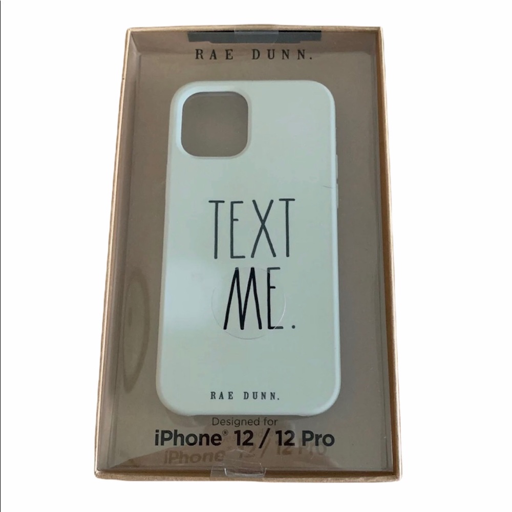 NIB RAE DUNN iPhone 12 / 12 Pro Soft Touch Case “Text Me” White